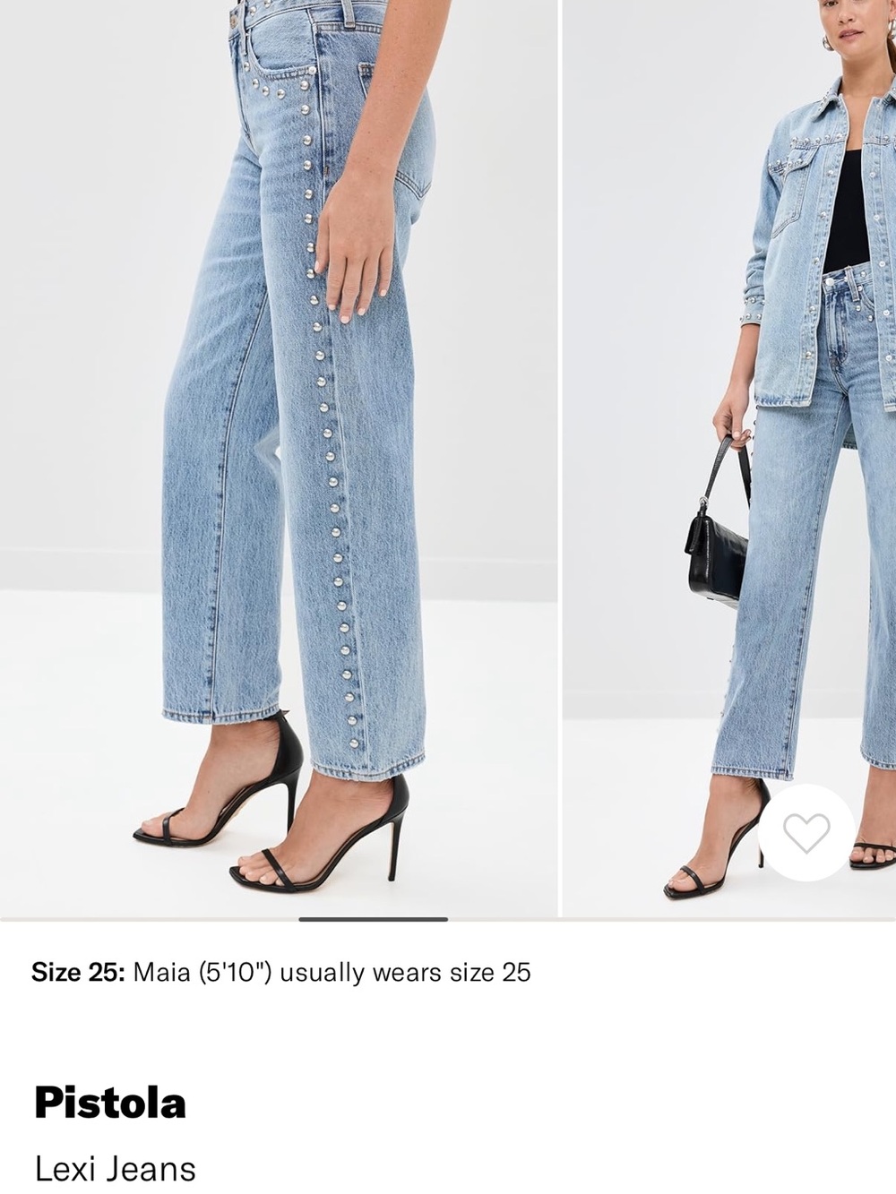 Pistola Lexi Jeans in Light Blue with Studs